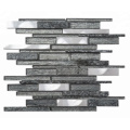 Silver and Grey Stone Mixed Tiles Glass Mosaic for Bathroom Decoration